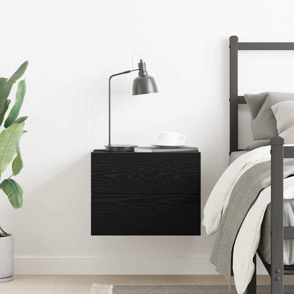 vidaXL Κομοδίνο Μαύρη Οξυά 40 x 30 x 30 εκ Επεξεργασμένο ξύλο