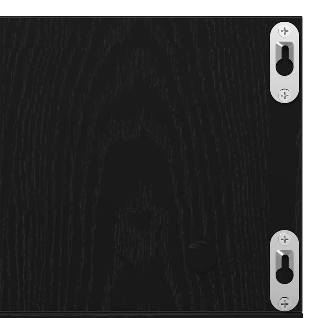 vidaXL Ράφι Τοίχου Μαύρη Οξυά 100 x 18 x 18 εκ Επεξεργασμένο ξύλο