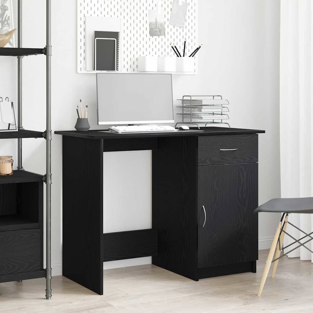 vidaXL Γραφείο Μαύρη δρυς 100 x 50 x 76 εκ. Επεξεργασμένο ξύλο