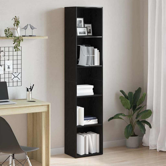 vidaXL Βιβλιοθήκη Μαύρη Δρυς 40x30x189 εκ. από Τεχνητό Ξύλο