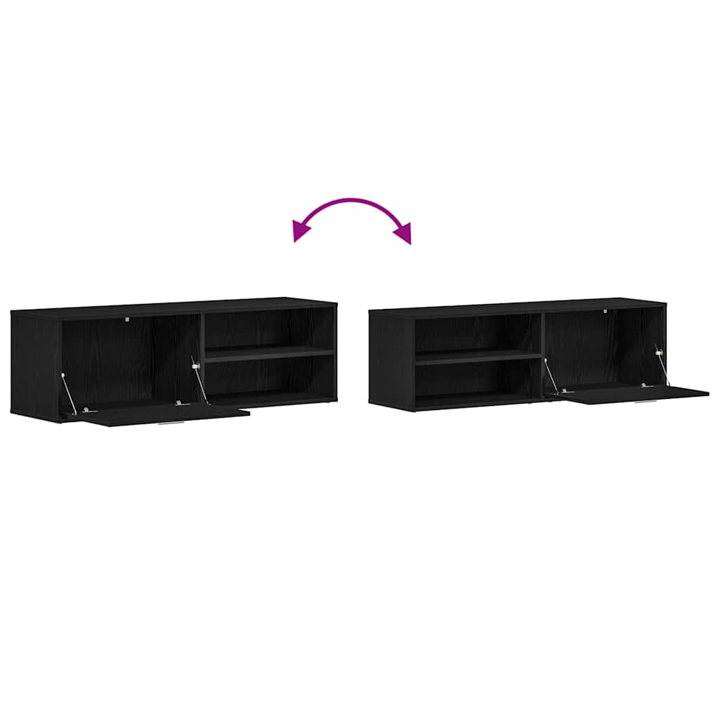 vidaXL Έπιπλο Τηλεόρασης Μαύρο Δρυς 120x34x37 εκ. από Τεχνητό Ξύλο