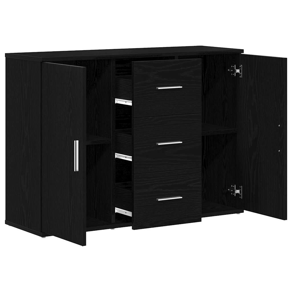vidaXL Μπουφές Μαύρη Δρυς 91 x 29,5 x 65 εκ. από Επεξεργασμένο Ξύλο