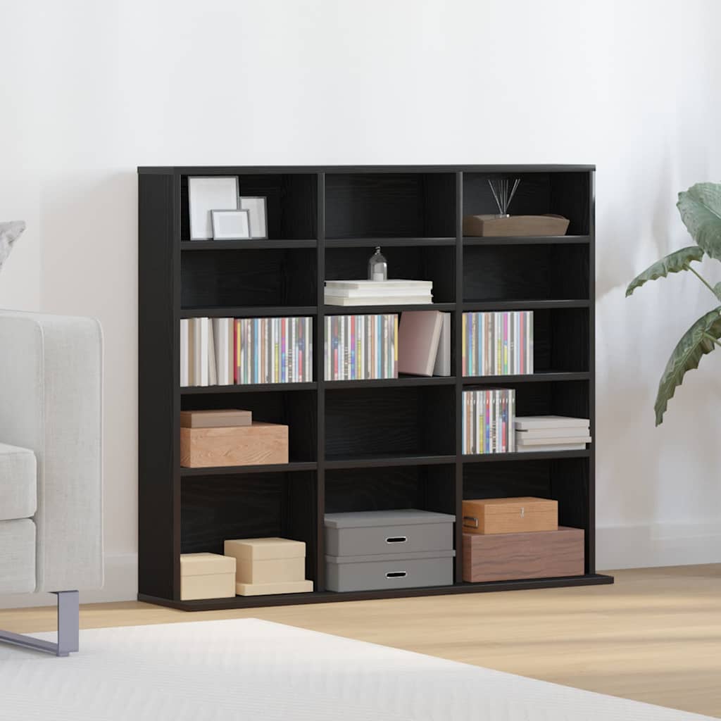 vidaXL Ντουλάπι για CD Μαύρο Δρυς 100x23x89,5 εκ. από Τεχνητό Ξύλο