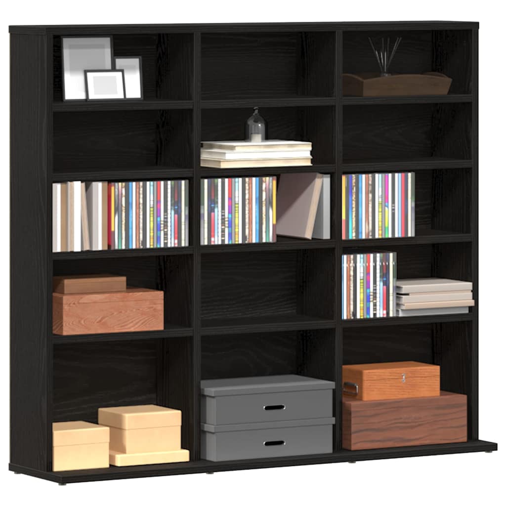 vidaXL Ντουλάπι για CD Μαύρο Δρυς 100x23x89,5 εκ. από Τεχνητό Ξύλο