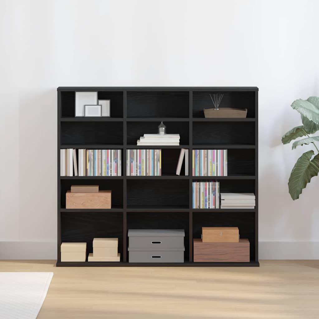 vidaXL Ντουλάπι για CD Μαύρο Δρυς 100x23x89,5 εκ. από Τεχνητό Ξύλο
