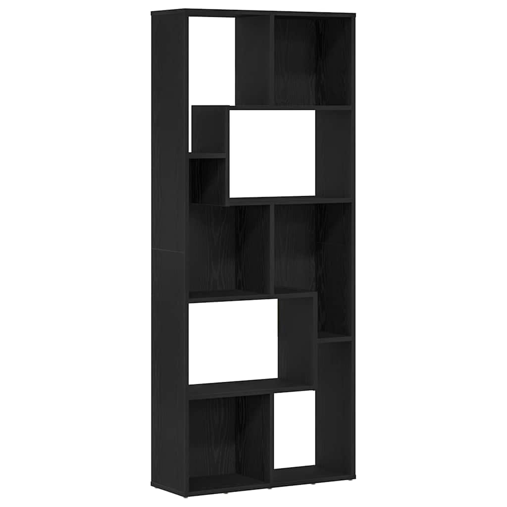 vidaXL Βιβλιοθήκη Μαύρη Δρυς 67x24x161 εκ. από Τεχνητό Ξύλο