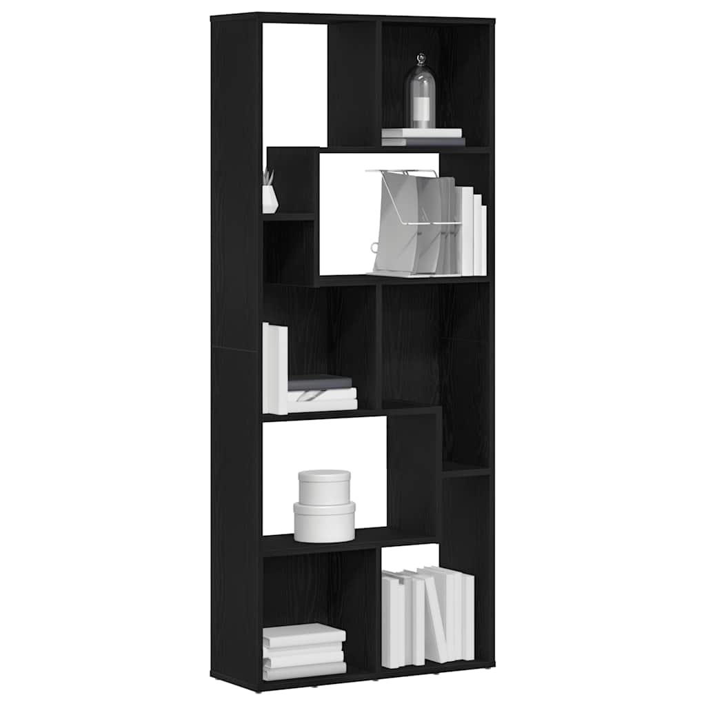 vidaXL Βιβλιοθήκη Μαύρη Δρυς 67x24x161 εκ. από Τεχνητό Ξύλο