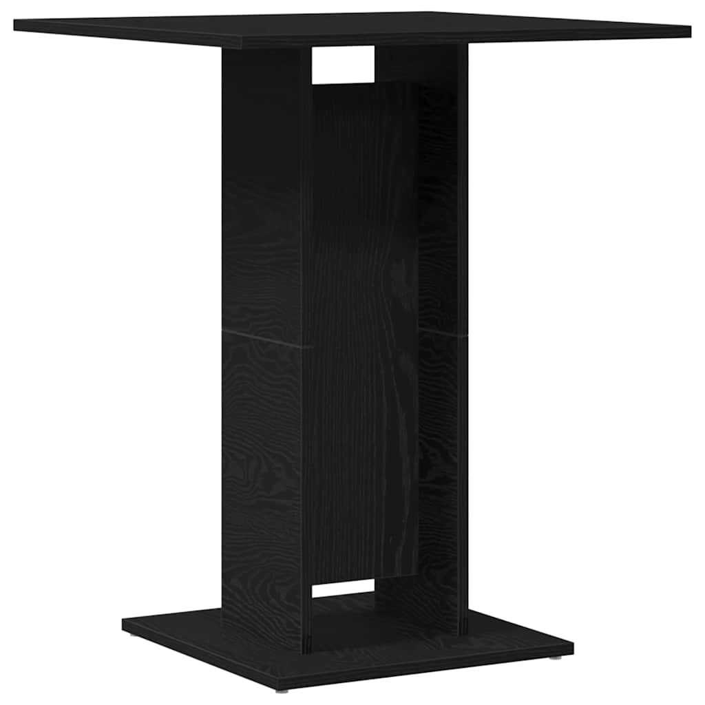 vidaXL Τραπέζι Μπιστρό Μαύρο Δρυς 60x60x75 εκ. από Τεχνητό Ξύλο