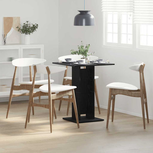 vidaXL Τραπέζι Μπιστρό Μαύρο Δρυς 60x60x75 εκ. από Τεχνητό Ξύλο