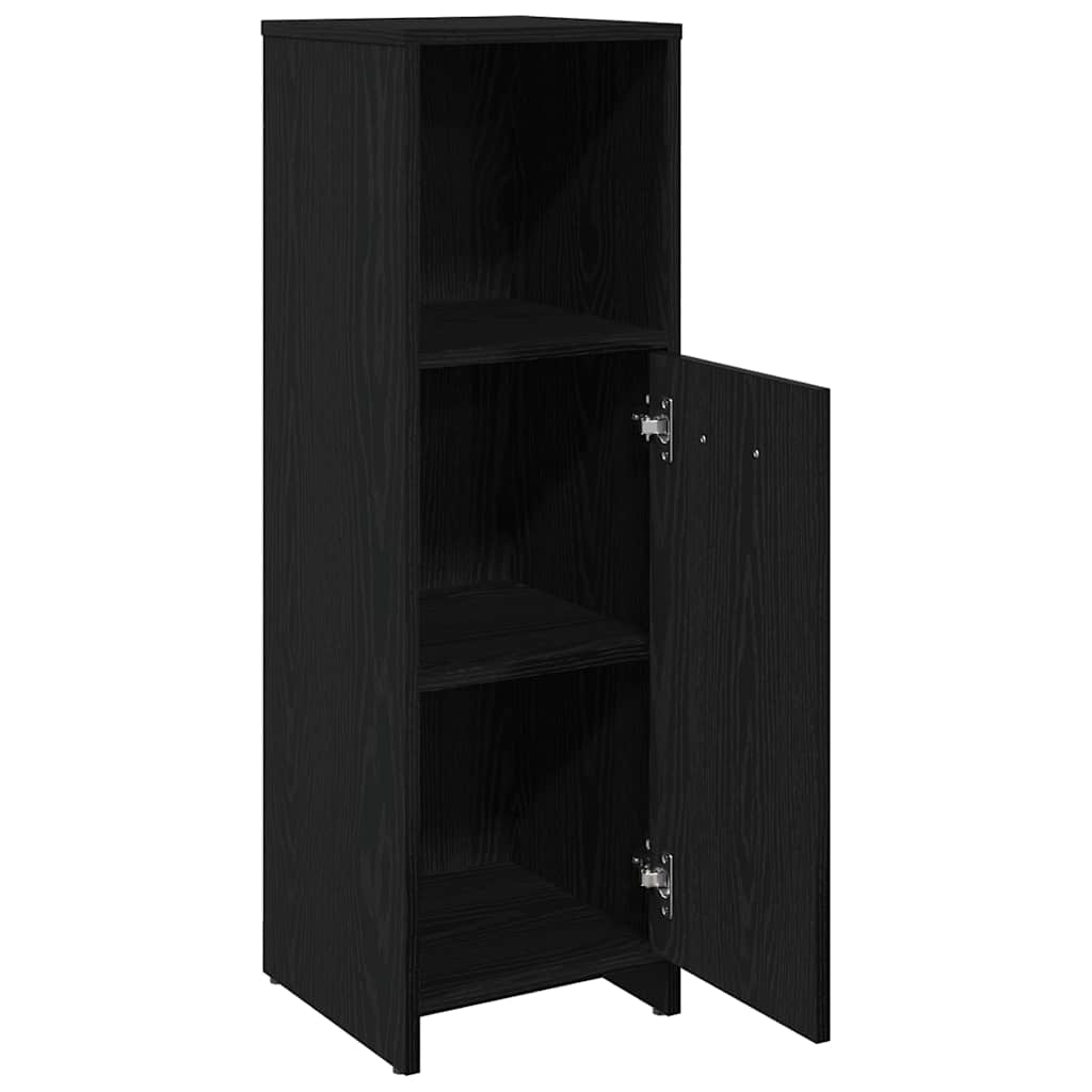 vidaXL Ντουλάπι Μπάνιου Μαύρο Δρυς 30x30x95 εκ. από Τεχνητό Ξύλο