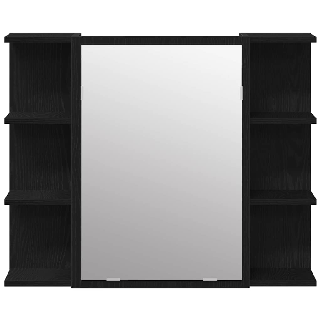 vidaXL Ντουλάπα Καθρέφτη με ράφι Μαύρη Οξυά 80 x 20,5 x 64 εκ