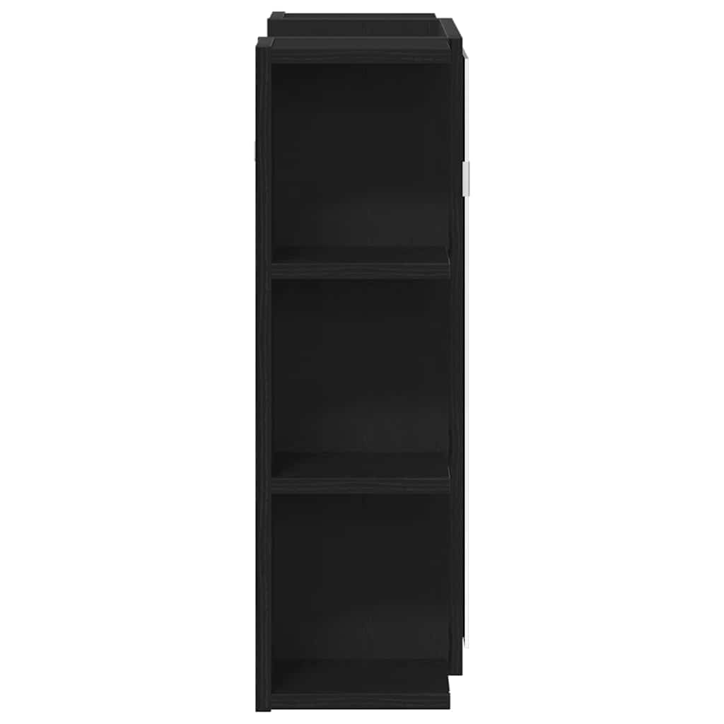 vidaXL Ντουλάπα Καθρέφτη με ράφι Μαύρη Οξυά 80 x 20,5 x 64 εκ