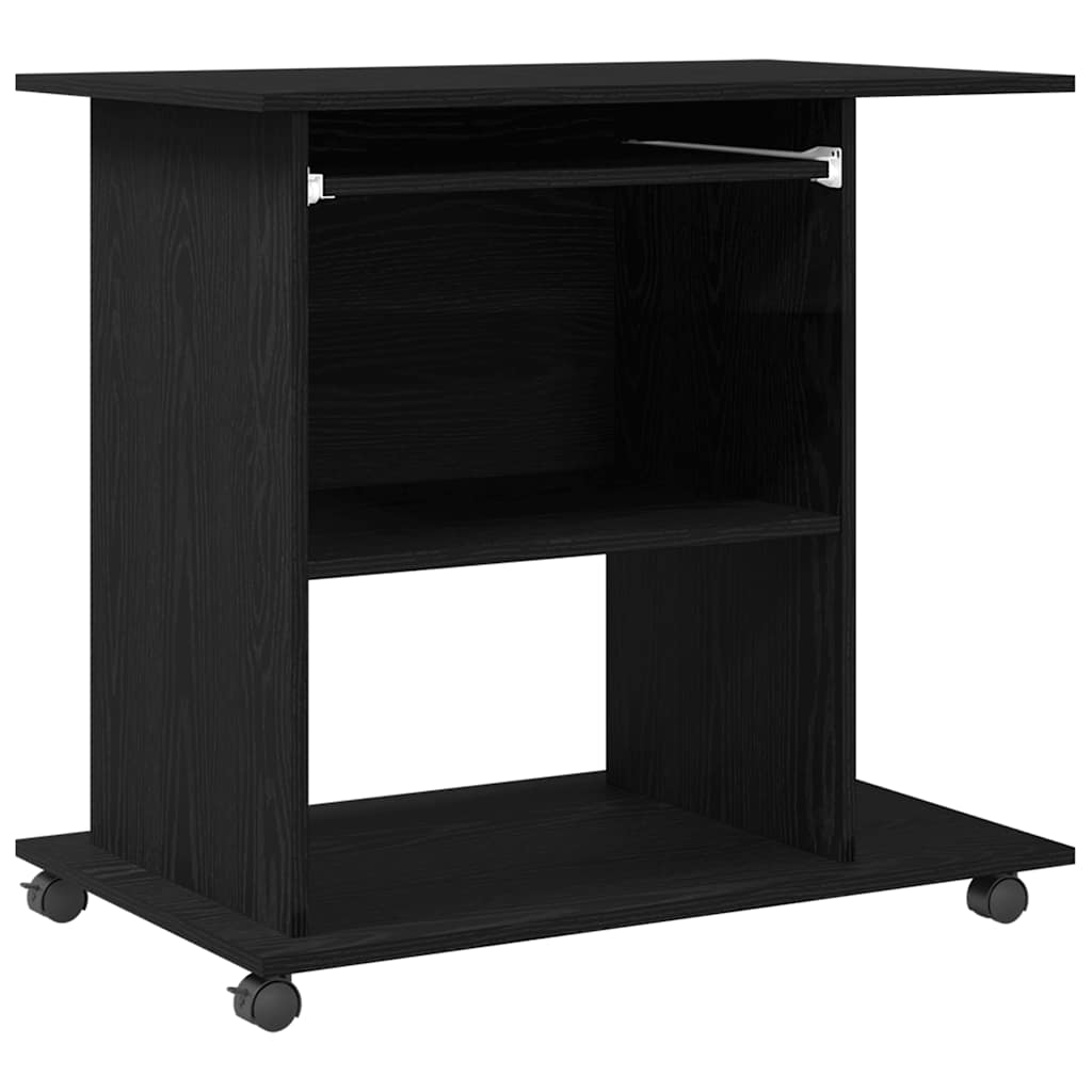 vidaXL Γραφείο Υπολογιστή Μαύρη Δρυς 80x50x75 εκ. από Τεχνητό Ξύλο
