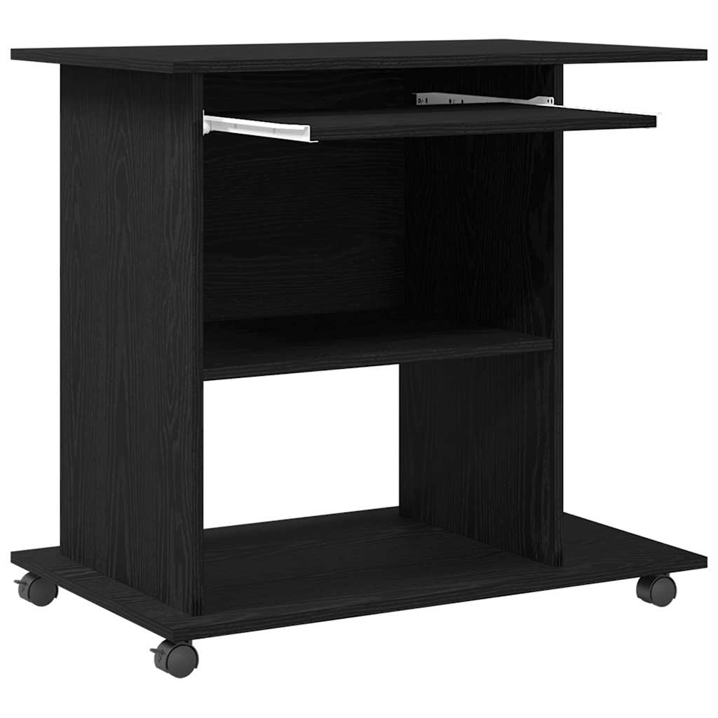 vidaXL Γραφείο Υπολογιστή Μαύρη Δρυς 80x50x75 εκ. από Τεχνητό Ξύλο
