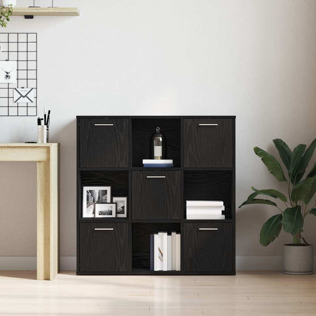 vidaXL Βιβλιοθήκη Μαύρη Δρυς 90x28x90 εκ. από Τεχνητό Ξύλο