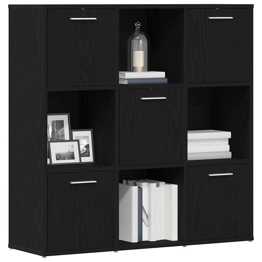 vidaXL Βιβλιοθήκη Μαύρη Δρυς 90x28x90 εκ. από Τεχνητό Ξύλο