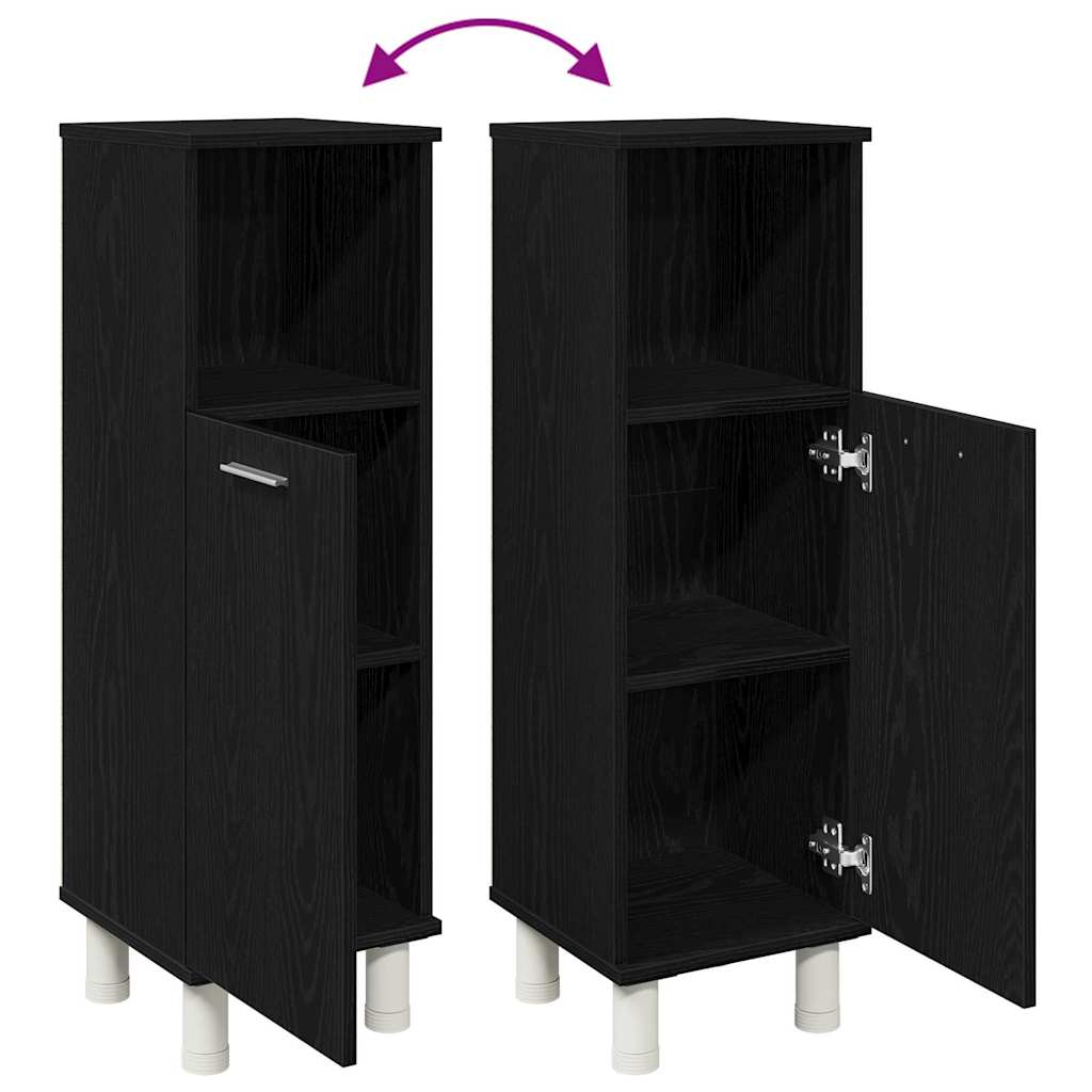 vidaXL Ντουλάπι Μπάνιου Μαύρη Οξυά 30 x 30 x 95 cm Επεξεργασμένο ξύλο