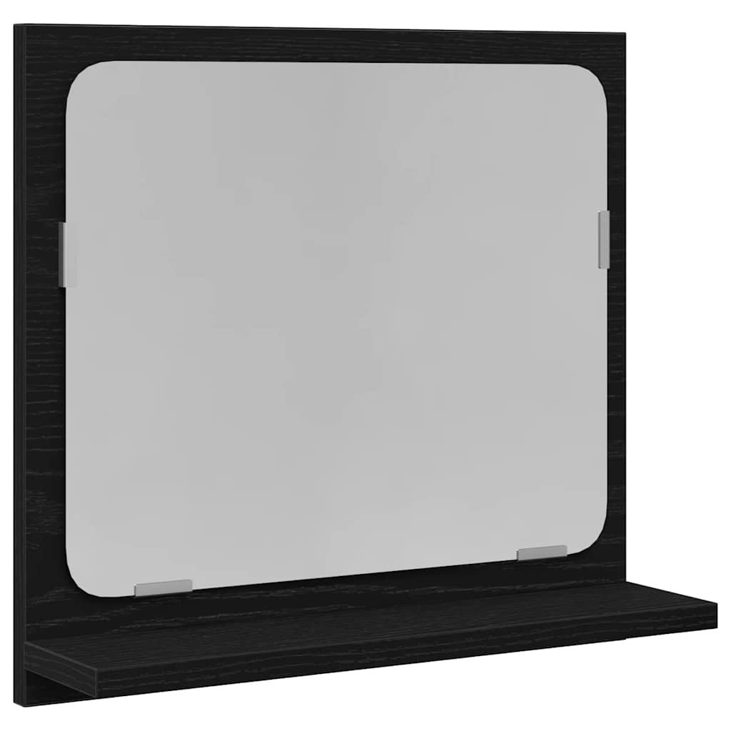 vidaXL Καθρέφτης Μπάνιου Μαύρος Δρυς 40x10,5x37 εκ. από Τεχνητό Ξύλο