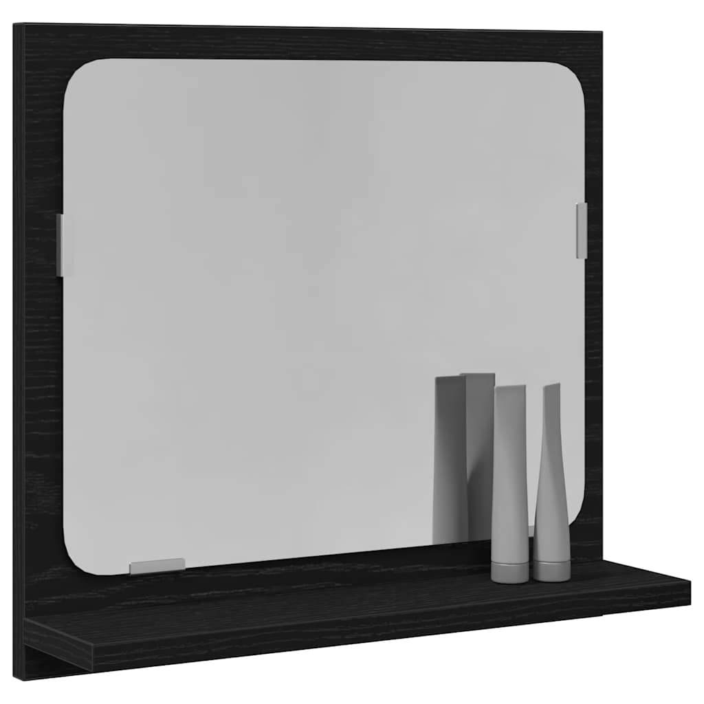 vidaXL Καθρέφτης Μπάνιου Μαύρος Δρυς 40x10,5x37 εκ. από Τεχνητό Ξύλο
