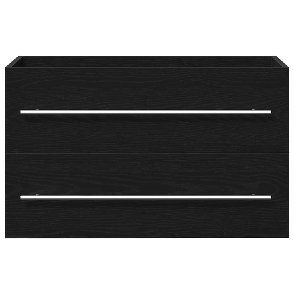 vidaXL Ντουλάπι Νιπτήρα Μαύρο Δρυς 80x38,5x48 εκ. από Τεχνητό Ξύλο