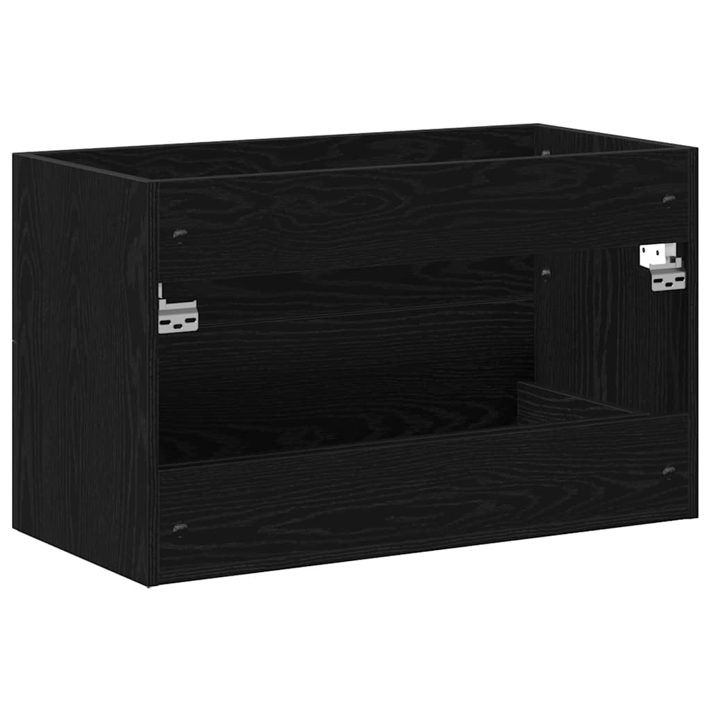 vidaXL Ντουλάπι Νιπτήρα Μαύρο Δρυς 80x38,5x48 εκ. από Τεχνητό Ξύλο