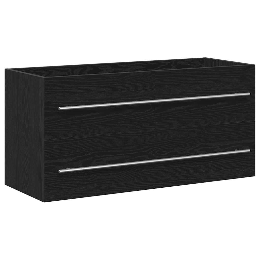 vidaXL Ντουλάπι Νιπτήρα Μπάνιου Μαύρο Δρυς 100x38,5x48 εκ. από Τεχνητό Ξύλο