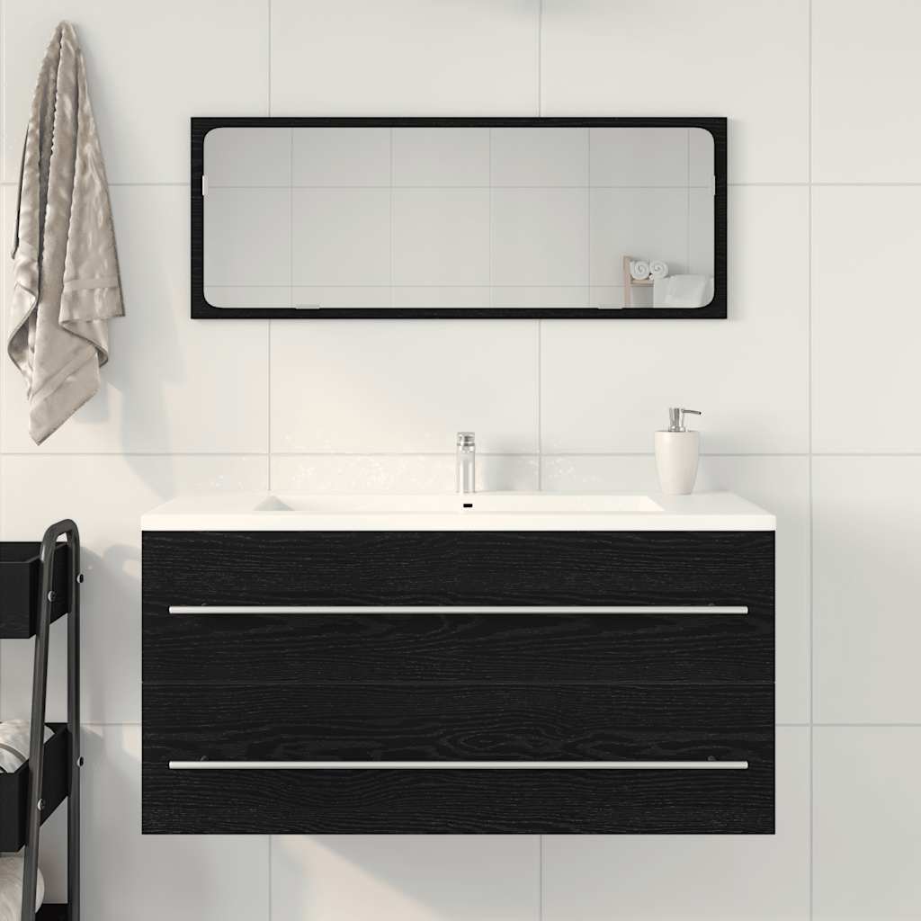 vidaXL Ντουλάπι Νιπτήρα Μπάνιου Μαύρο Δρυς 100x38,5x48 εκ. από Τεχνητό Ξύλο