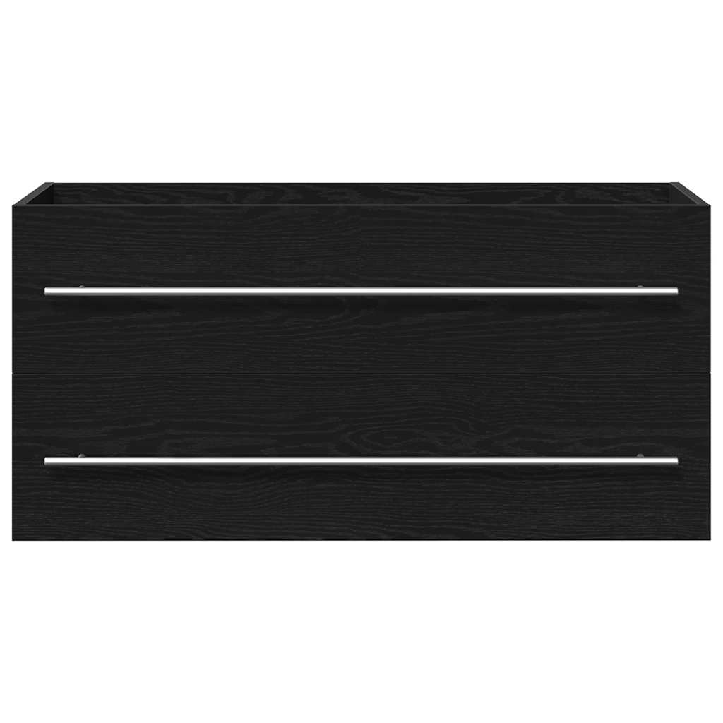 vidaXL Ντουλάπι Νιπτήρα Μπάνιου Μαύρο Δρυς 100x38,5x48 εκ. από Τεχνητό Ξύλο