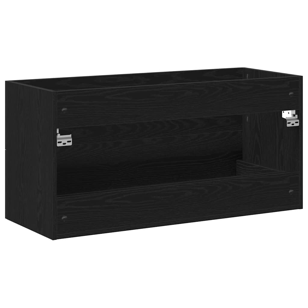 vidaXL Ντουλάπι Νιπτήρα Μπάνιου Μαύρο Δρυς 100x38,5x48 εκ. από Τεχνητό Ξύλο