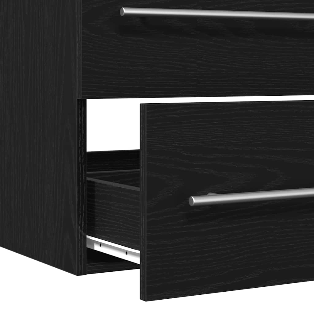 vidaXL Ντουλάπι Νιπτήρα Μπάνιου Μαύρο Δρυς 100x38,5x48 εκ. από Τεχνητό Ξύλο
