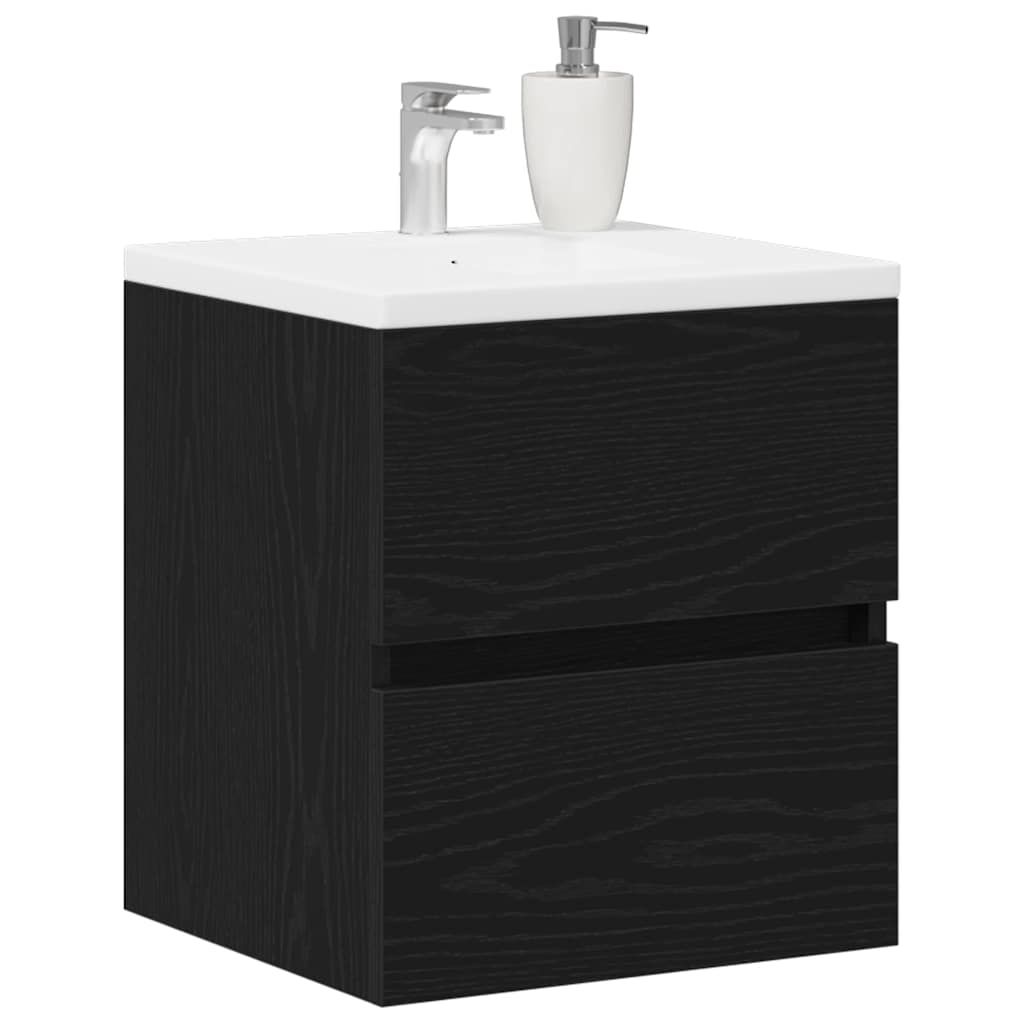 vidaXL Ντουλάπι Νιπτήρα Μπάνιου Μαύρο Δρυς 41x38,5x45 εκ. από Τεχνητό Ξύλο
