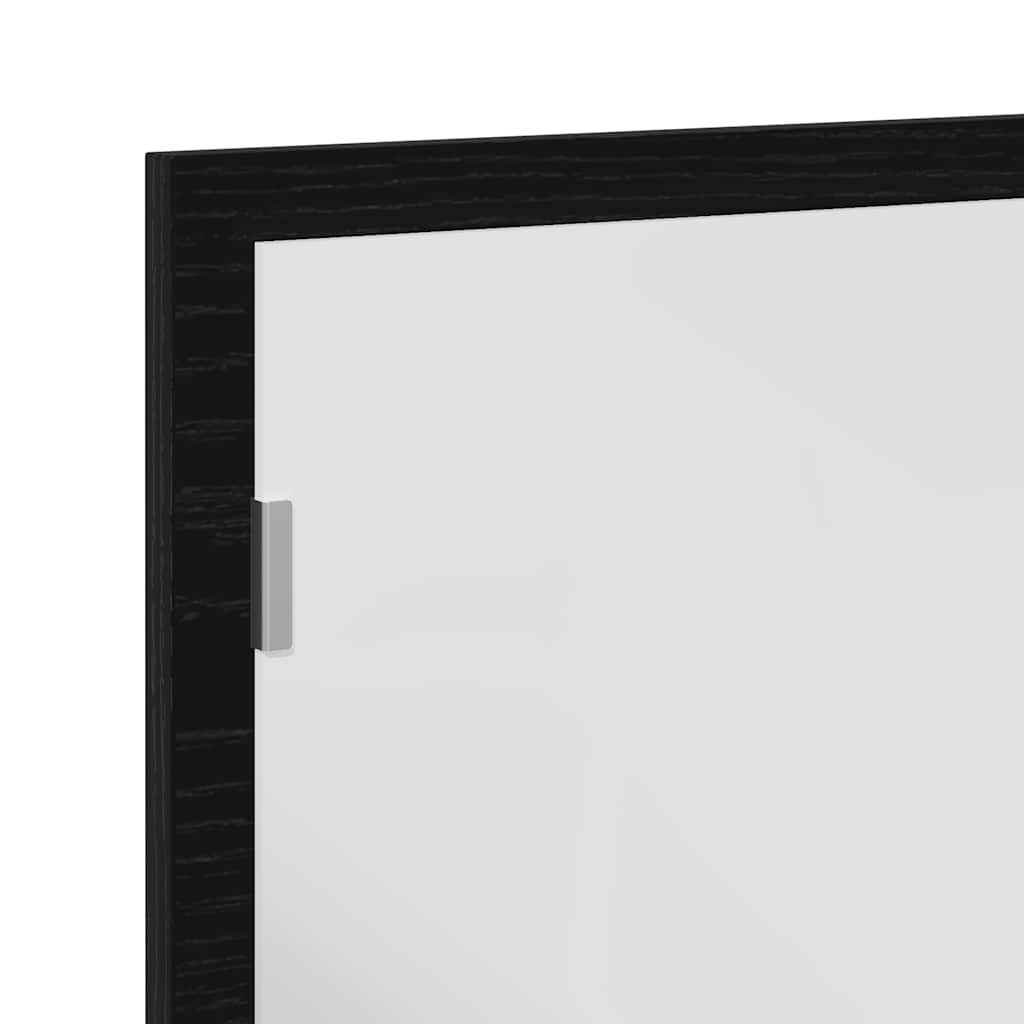 vidaXL Καθρέφτης Μπάνιου με Φωτιστικά LED Μαύρος Δρυς 60x8,5x37 εκ.