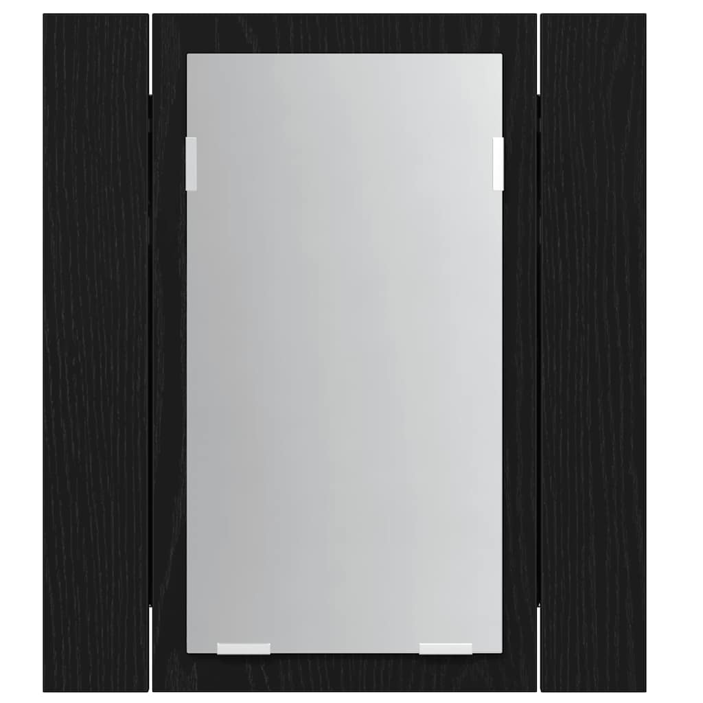 vidaXL Ντουλάπι Μπάνιου με LED, Μαύρο Δρυς, 40x12x45 εκ.