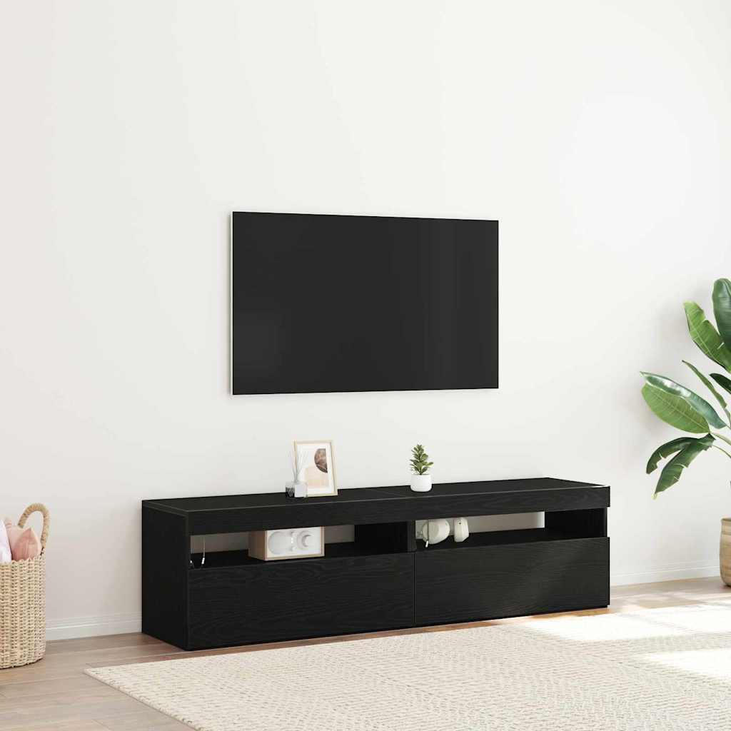 vidaXL Ντουλάπι TV 2 pcs Μαύρη Οξυά 75 x 35 x 40 εκ.