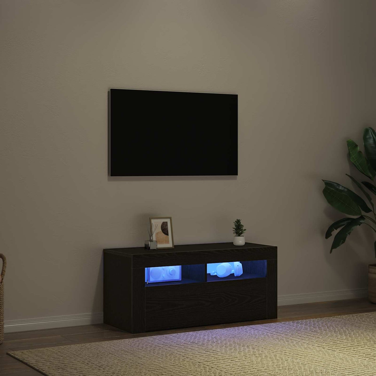 vidaXL Ντουλάπι TV Μαύρη Οξυά 90 x 35 x 40 εκ. Επεξεργασμένο ξύλο