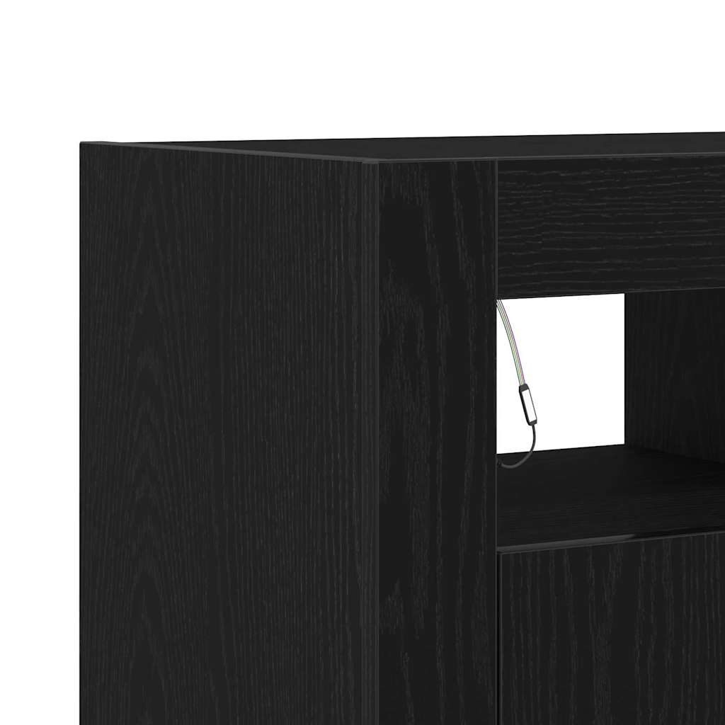 vidaXL Πλαϊνό γραφείο Μαύρη Οξυά 80 x 35 x 75 cm Επεξεργασμένο ξύλο