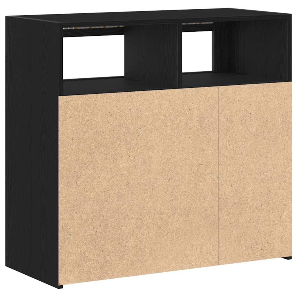vidaXL Πλαϊνό γραφείο Μαύρη Οξυά 80 x 35 x 75 cm Επεξεργασμένο ξύλο