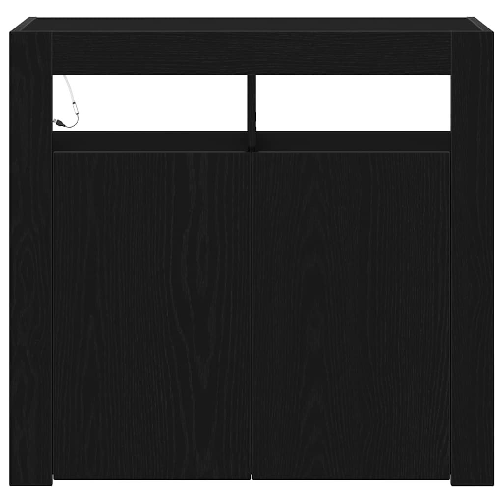 vidaXL Πλαϊνό γραφείο Μαύρη Οξυά 80 x 35 x 75 cm Επεξεργασμένο ξύλο