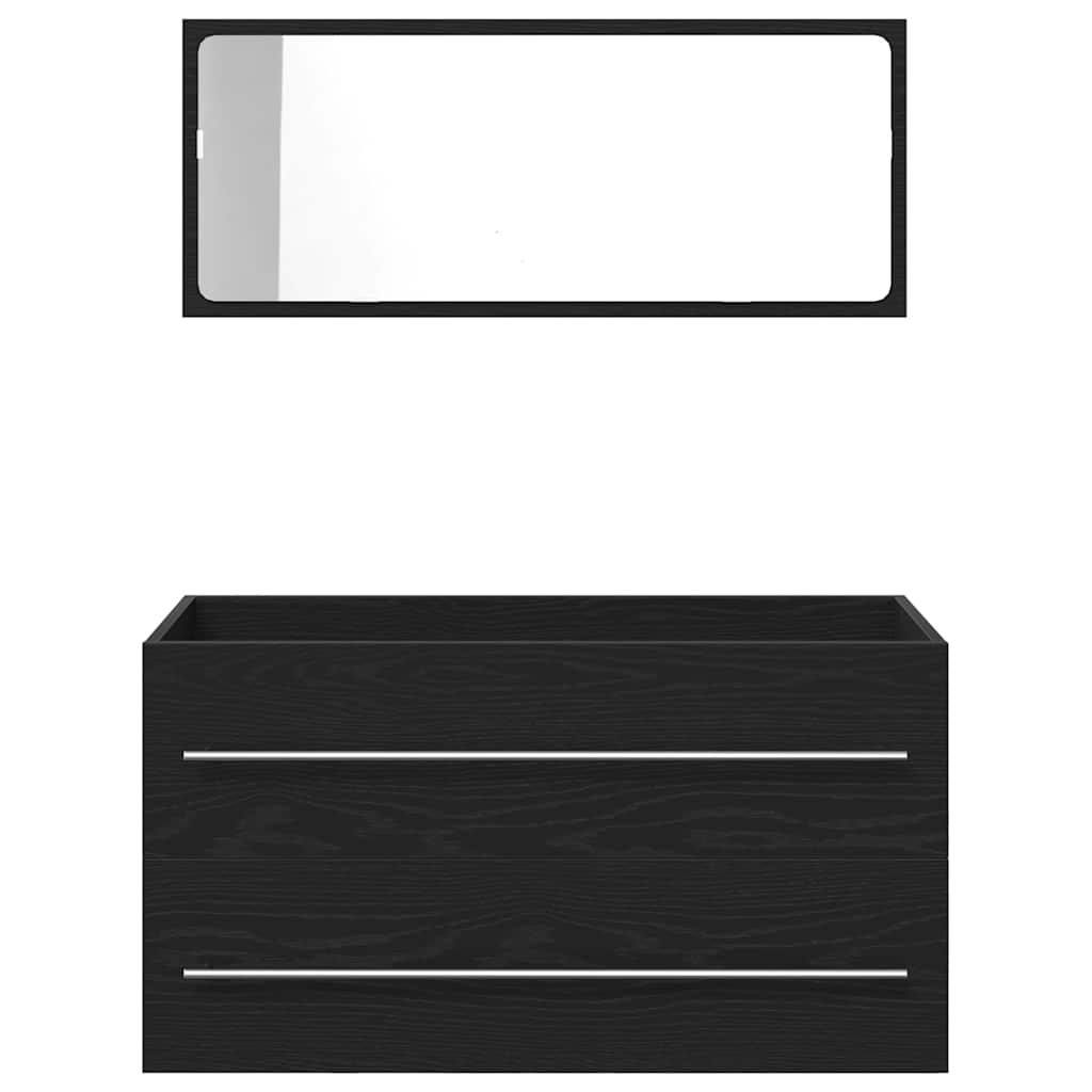 vidaXL Ντουλάπι Νεροχύτη με συρτάρι Μαύρη Οξυά 90 x 45 x 1.5 εκ.