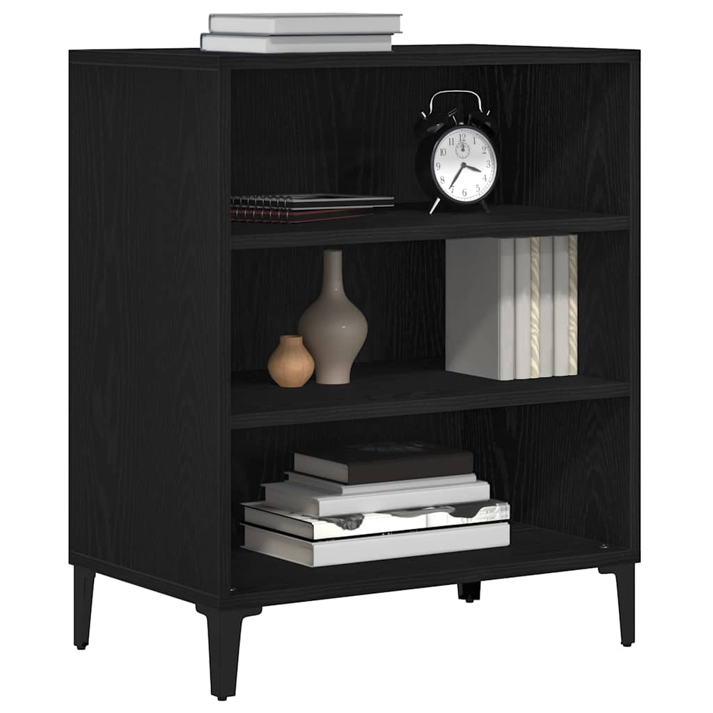 vidaXL Πλαϊνό γραφείο Μαύρη Οξυά 57 x 35 x 70 εκ Επεξεργασμένο ξύλο