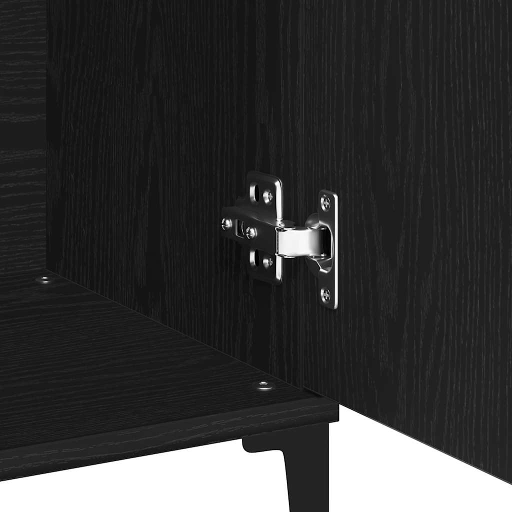 vidaXL Πλαϊνό γραφείο Μαύρη Οξυά 104 x 35 x 70 εκ. Επεξεργασμένο ξύλο