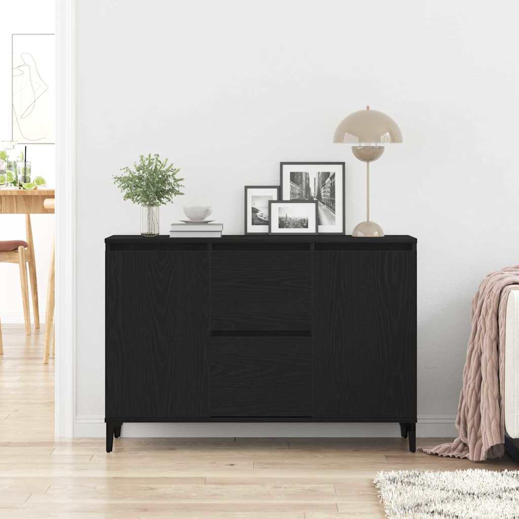 vidaXL Πλαϊνό γραφείο Μαύρη Οξυά 104 x 35 x 70 εκ. Επεξεργασμένο ξύλο