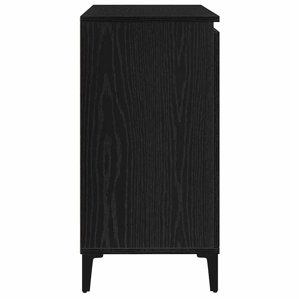 vidaXL Πλαϊνό γραφείο Μαύρη Οξυά 104 x 35 x 70 εκ. Επεξεργασμένο ξύλο