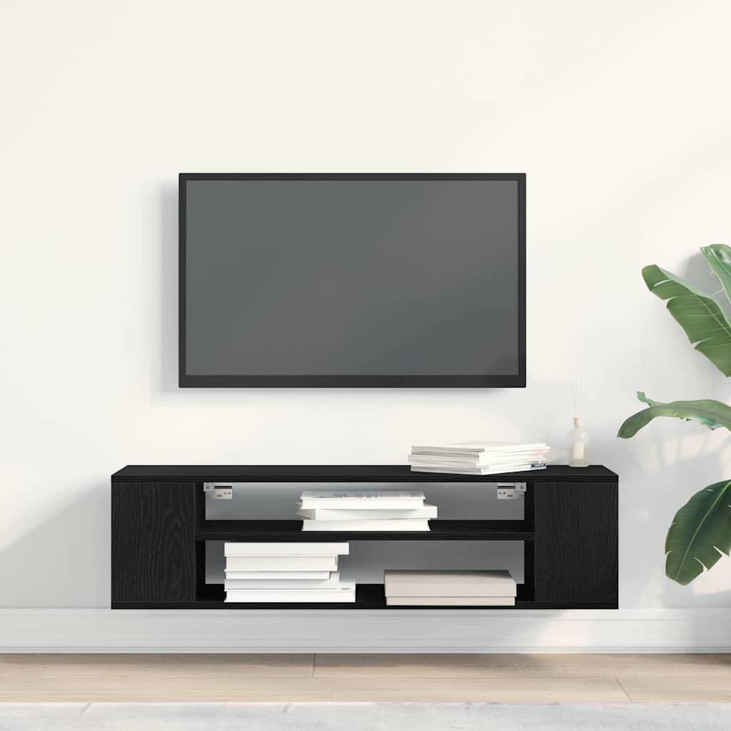 vidaXL Ντουλάπι TV Μαύρη Οξυά 100 x 30 x 26,5 εκ Επεξεργασμένο ξύλο