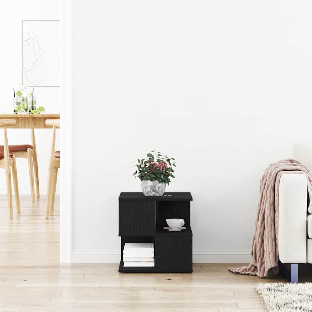 vidaXL Τραπεζάκι Πλευράς Μαύρη Οξυά 40 x 40 x 40 cm Επεξεργασμένο ξύλο