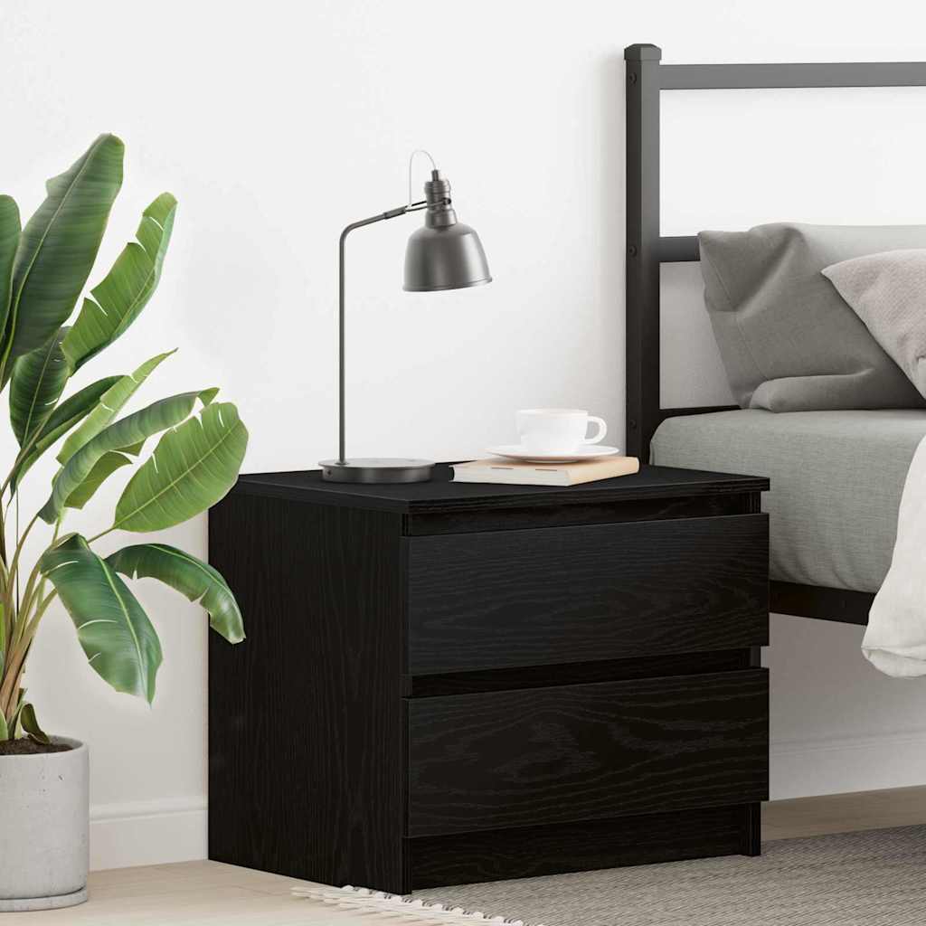 vidaXL Κομοδίνο Μαύρη Οξυά 50 x 40 x 43,5 εκ. Επεξεργασμένο ξύλο