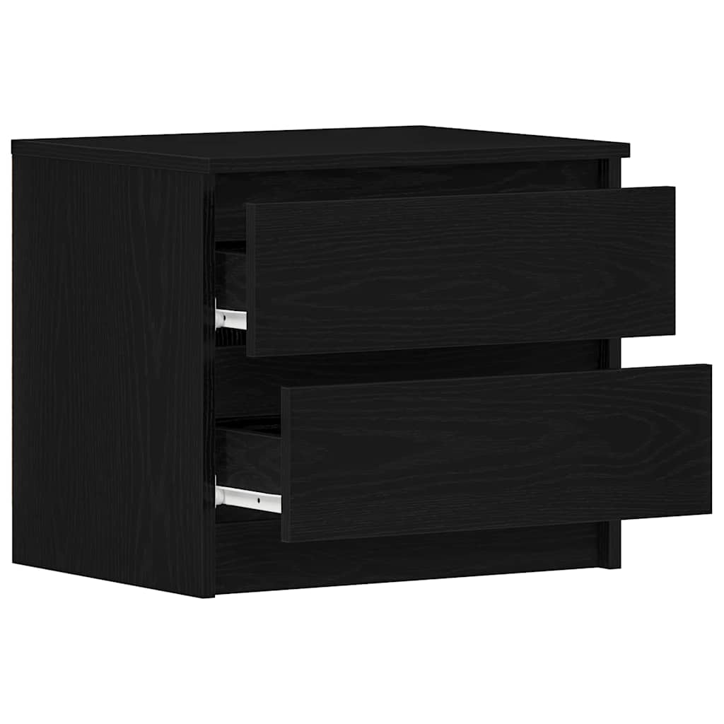 vidaXL Κομοδίνο Μαύρη Οξυά 50 x 40 x 43,5 εκ. Επεξεργασμένο ξύλο