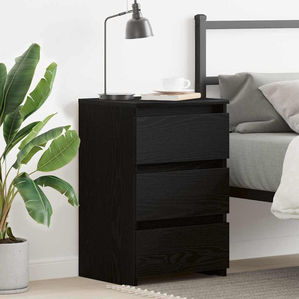 vidaXL Κομοδίνο Μαύρη δρυς 40 x 35 x 62.5 εκ. Επεξεργασμένο ξύλο