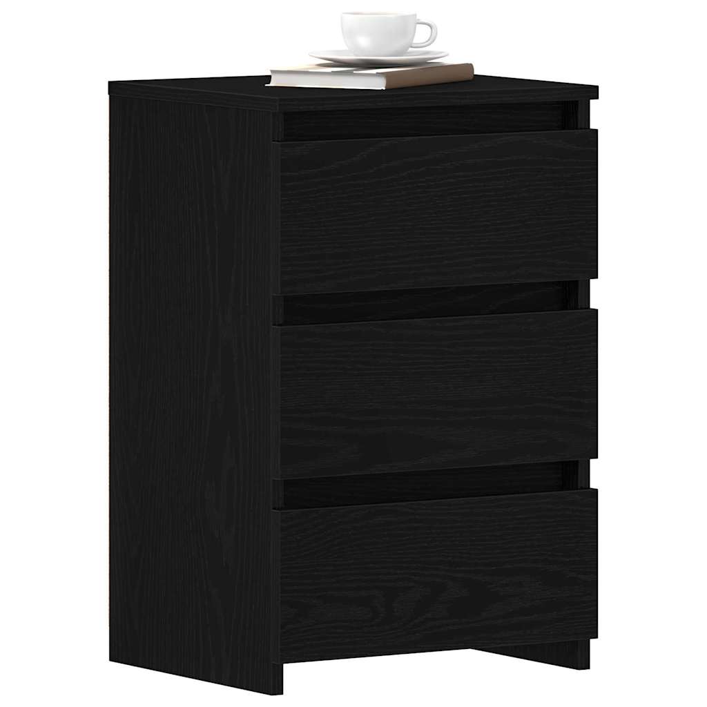 vidaXL Κομοδίνο Μαύρη δρυς 40 x 35 x 62.5 εκ. Επεξεργασμένο ξύλο