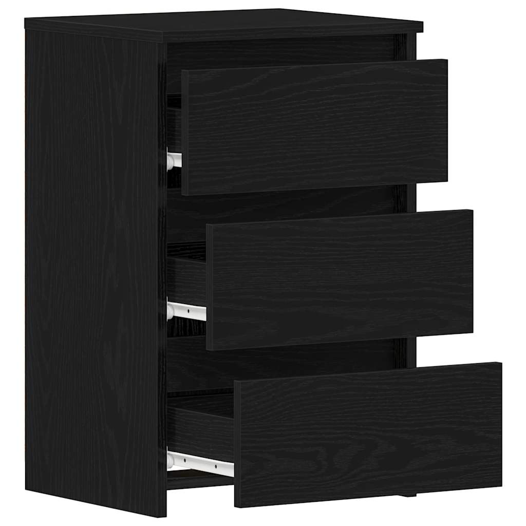 vidaXL Κομοδίνο 2 pcs Μαύρη δρυς 40 x 35 x 62.5 εκ. Επεξεργασμένο ξύλο